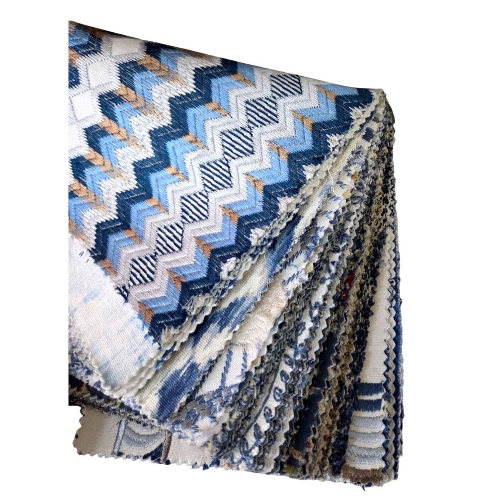 Retired Stout Rainbow Library Lake Indigo Book 1544 Fabric Sample Swatch Design